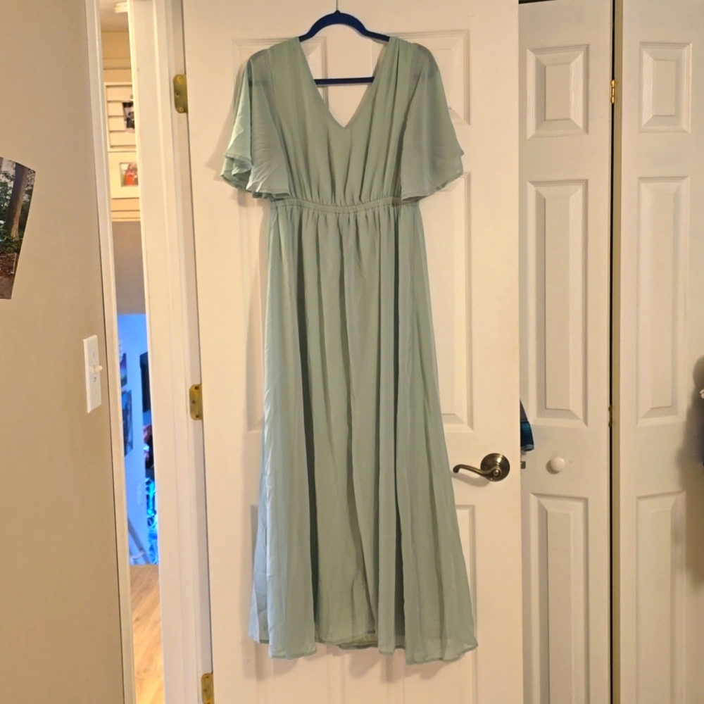 Chiffon Butterfly Sleeve Dress